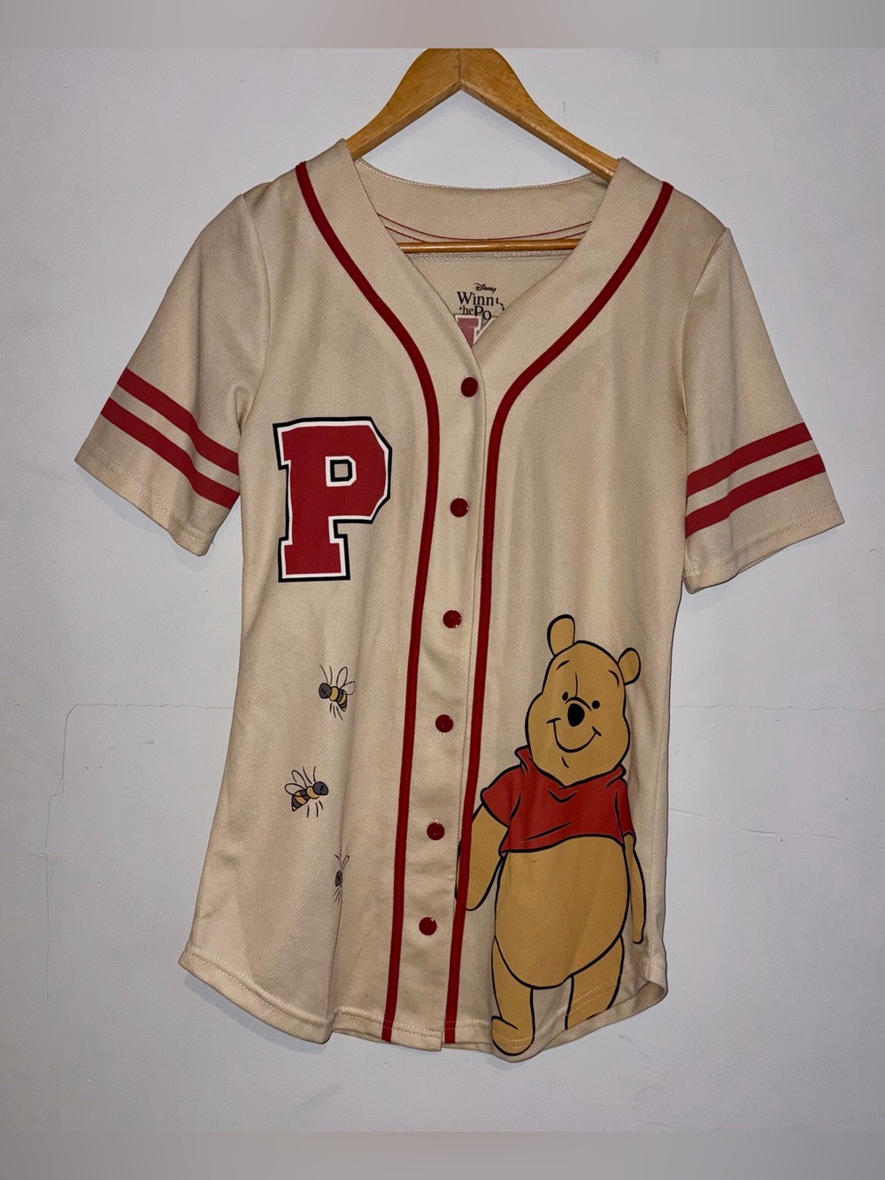 Disney Winnie the Pooh Baseball Jersey Shirt sz S